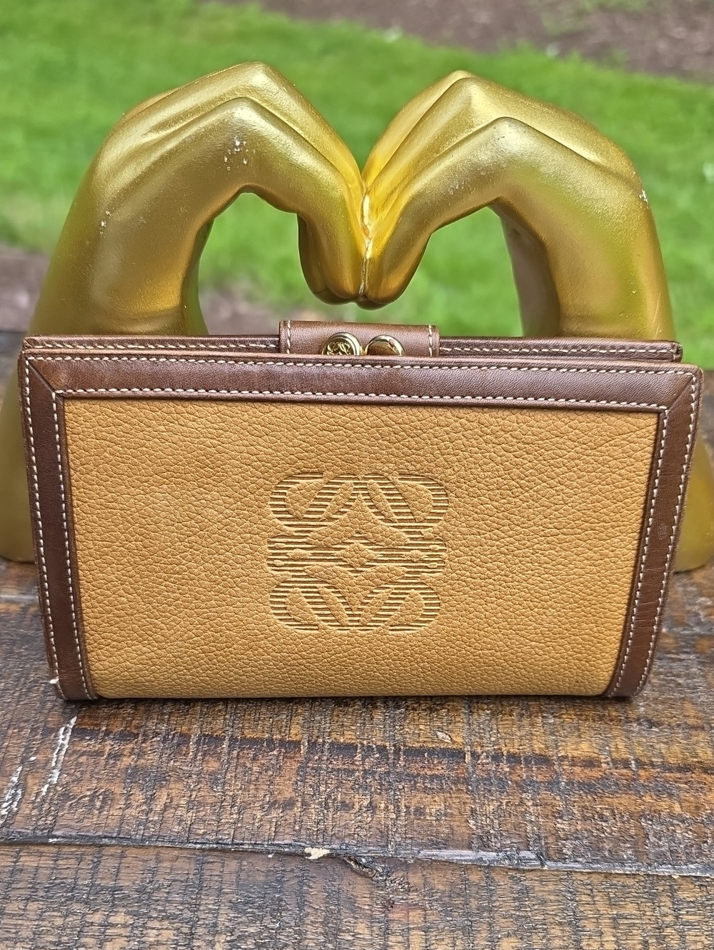 Loewe Anagram Vintage bifold Leather Wallet With Kisslock